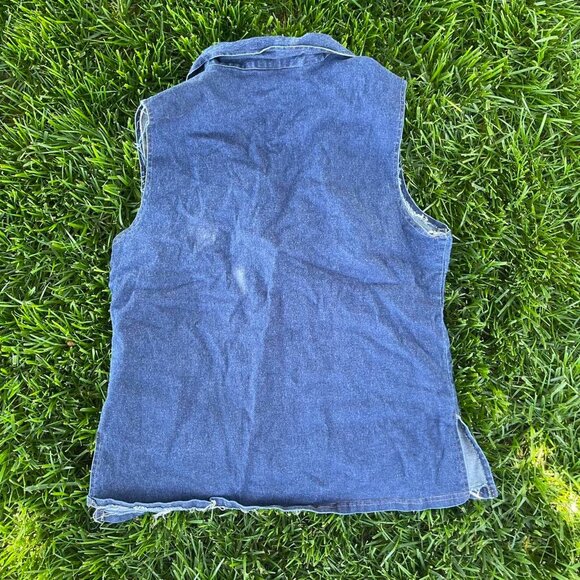 Vintage 90s Tank Denim Top Size 3X - Picture 2 of 3